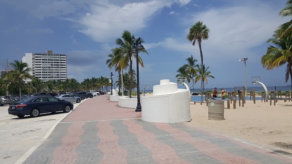 Walking at Fort Laudedale beach park